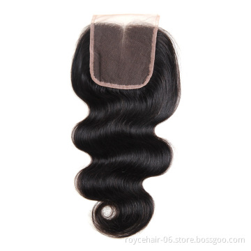 Pre Plucked Natural Hair Line 4 x 4 Virgin Human Hair Lace Closure Body Wave